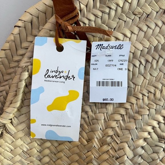 Madewell x Indigo & Lavender NWT Large Lucena Palm Leaf Shopping Bag - Picture 5 of 11